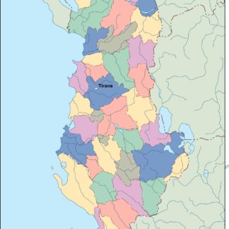 albania vector mapa