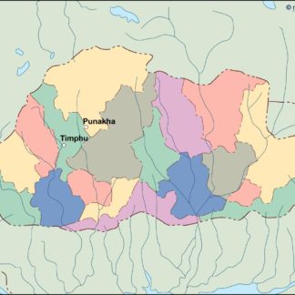 bhutan vector mapa
